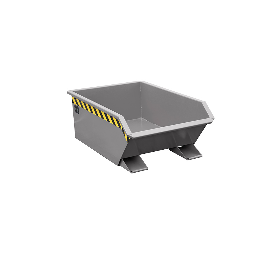 [050496] Contenedor metálico autobasculante superbajo de 0,27 m³ - Dim.: 1385x780x450h mm - gris ral 7005