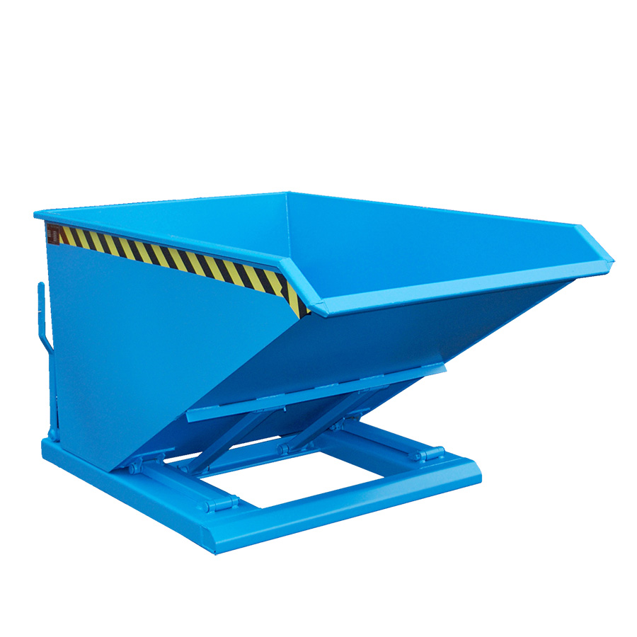 [050514] Contenedor metálico autobasculante de 1 m³ - Dim.: 1700x1430x880h mm - azul ral 5012