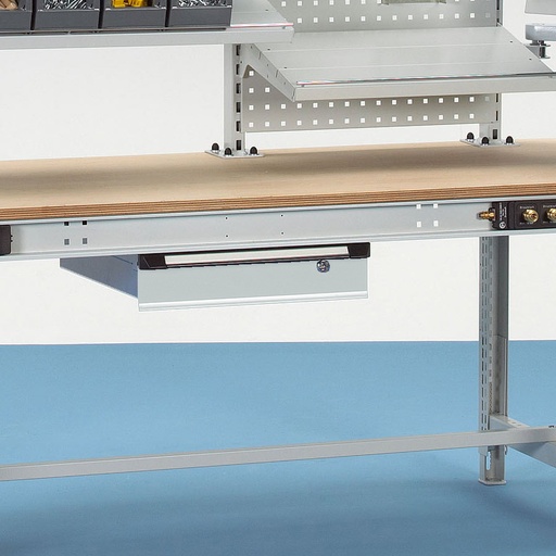 [050522] Cajón de extracción simple para banco de trabajo - Dim.: 450x600x120h mm - Gris ral 7035