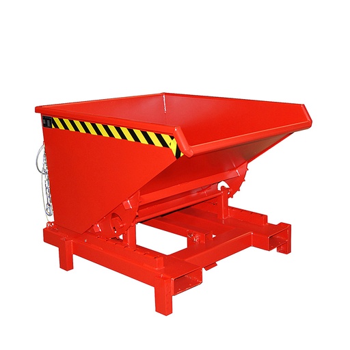 [050558] Contenedor metálico basculante 0,6 m³ (sin tapa) - Dim.:  1310x1105x970 mm - Rojo ral 3000
