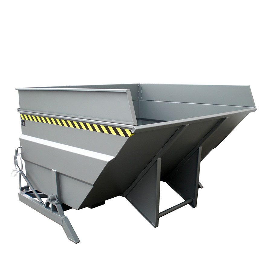 [050566] Contenedor metálico basculante 4 m³ (sin tapa) - Dim.:  2310x2280x1480h mm - Gris ral 7005