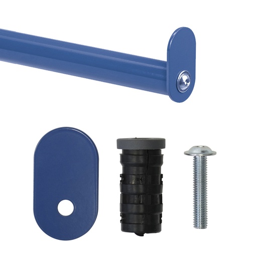 [050608] Tope final metálico para brazo de carro para barras y tubos de longitud 370 mm - Azul ral 5007