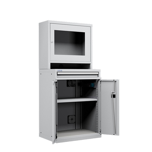 [050654] Armario para protección de ordenadores para pantalla plana - Dim.: 717x595x1670h mm - Gris ral 7035