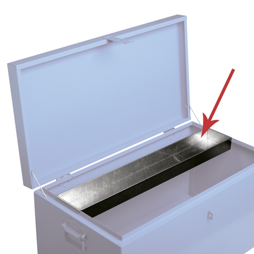 [050677] Bandeja metálica interior para arcón metálico de 135 lts. - Dim.: 750x120x50h mm - Galvanizada