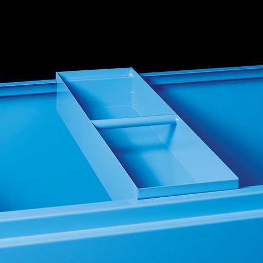 [050686] Bandeja metálica interior para arcón metálico de 540 lts. - Dim.: 200x698x100h mm - Azul ral 5015