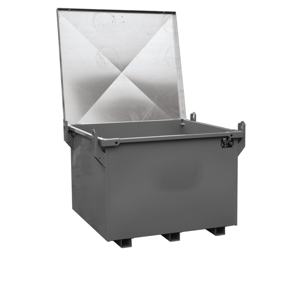 [050689] Baúl metálico con tapa superior abatible para exterior de 700 lts. - Dim.: 1000x1000x790h mm - Gris ral 7011 y galvanizado