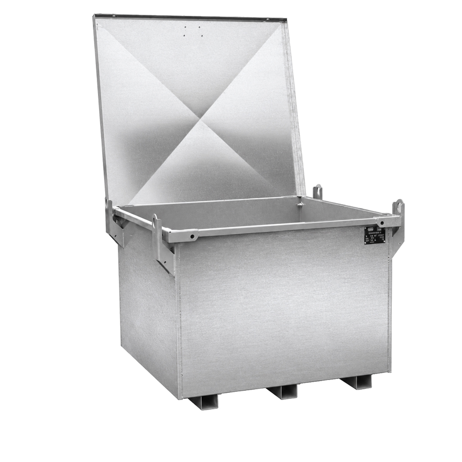 [050690] Baúl metálico con tapa superior abatible para exterior de 700 lts. - Dim.: 1000x1000x790h mm - Galvanizado