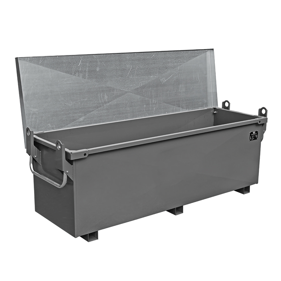 [050691] Baúl metálico con tapa superior abatible para exterior de 550 lts. - Dim.: 1780x550x660h mm - Gris ral 7011 y galvanizado