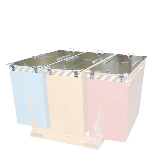 [042931] Tapa abatible articulada para contenedor metálico de recogida selectiva (una unidad) - acero galvanizado