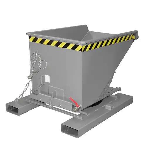 [050774] Contenedor para virutas autobasculante por 3 lados - Capacidad 0,30 m³ - Dim.: 1460x1010x890h mm - Gris ral 7005
