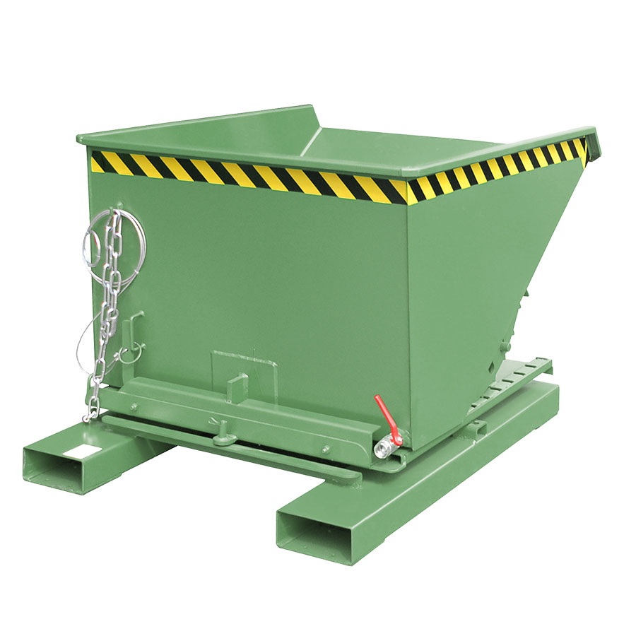 [050779] Contenedor para virutas autobasculante por 3 lados - Capacidad 0,60 m³ - Dim.: 1460x1070x890h mm - Verde ral 6011

