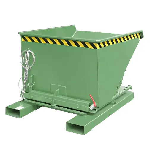 [050779] Contenedor para virutas autobasculante por 3 lados - Capacidad 0,60 m³ - Dim.: 1460x1070x890h mm - Verde ral 6011

