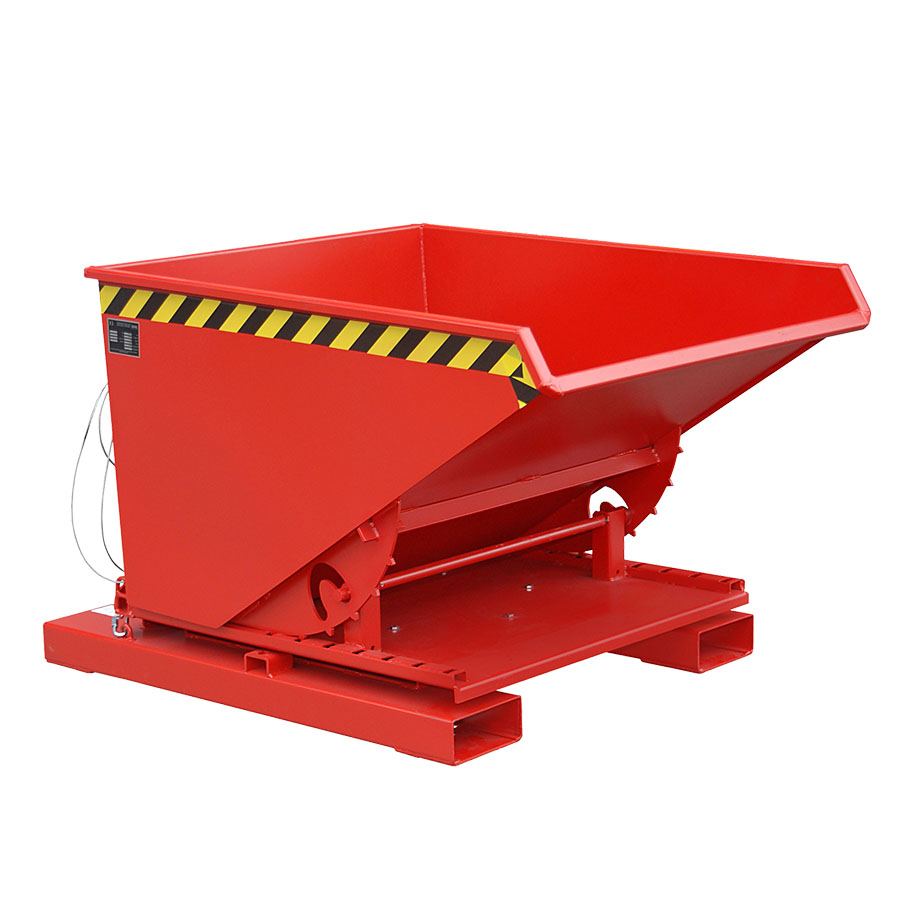 [050789] Contenedor metálico autobasculante por 3 lados - Capacidad 0,60 m³ - Dim.: 1460x1070x890h mm - Rojo ral 3000

