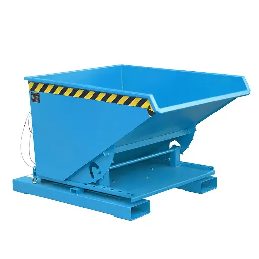 [050790] Contenedor metálico autobasculante por 3 lados - Capacidad 0,60 m³ - Dim.: 1460x1070x890h mm - Azul ral 5012
 