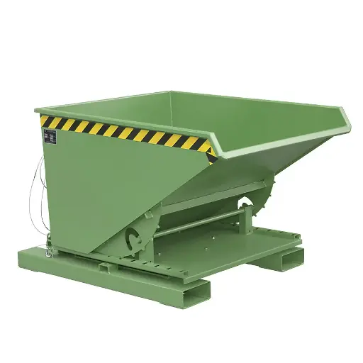 [050791] Contenedor metálico autobasculante por 3 lados - Capacidad 0,60 m³ - Dim.: 1460x1070x890h mm - Verde ral 6011
