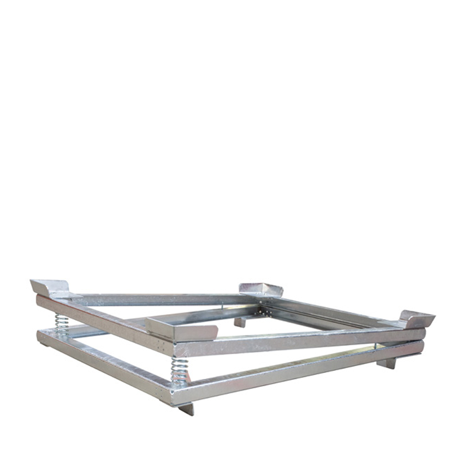 [050537] Soporte metálico inclinable para vaciado de IBC y KTC en estantería de paletización - Dim.: 1280x1080x155h mm - Galvanizado