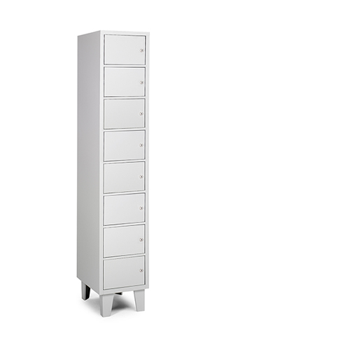 [039869] Consigna metálica para vestuario con 8 puertas - Dim.: 330x460x1780h mm - Gris ral 7035