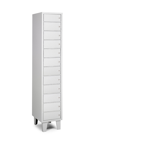 [039873] Consigna metálica para vestuario con 12 puertas - Dim.: 413x460x1780h mm - Gris ral 7035
