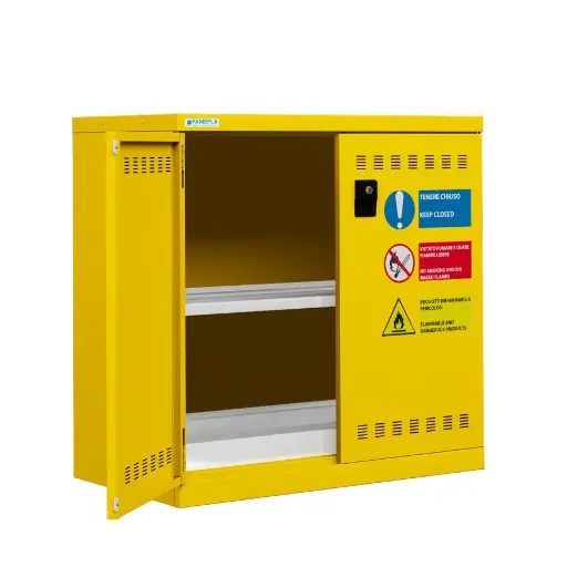 [045357] Armario metálico industrial para líquidos - Dim.: 1026x555x1000h mm - Amarillo ral 1021