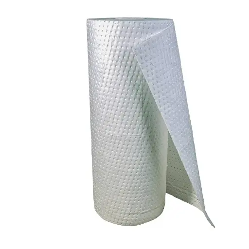 [043667] 1 rollo absorbente de espesor simple para la recogida de aceites - Dim.: 0,8x60 m - Blanco