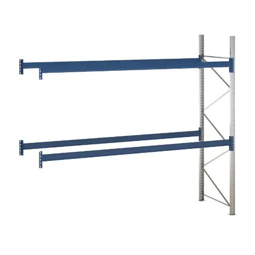 [046342] Estantería de paletización adicional con 2 niveles de carga de 3250 kg cada uno - Dim.: 3690x1100x3000h mm - Galvanizado y azul ral 5010 