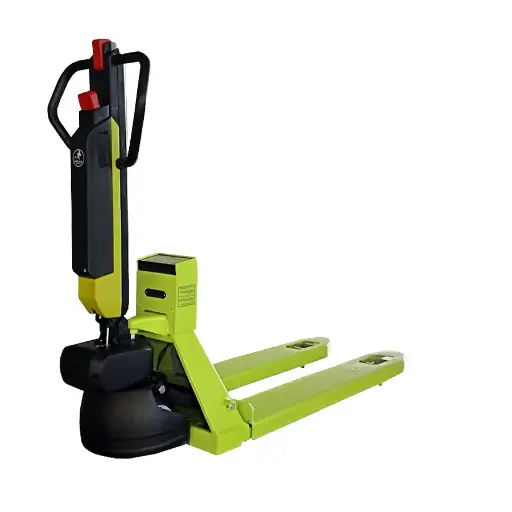 [049225] Transpaleta pesadora 1200 kg (con cargador) - movimiento y elevación eléctricos - Dim. palas: 1185x555 mm - Verde Pantone 382C