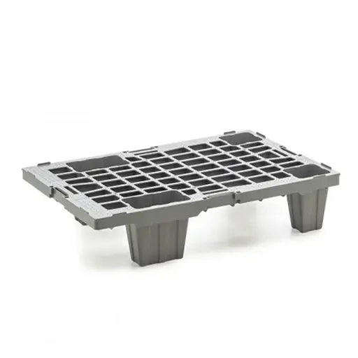 [030661] Palet plástico de carga ligera con 4 pies - Dim.: 600x400x135h mm - Gris 