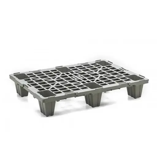 [030662] Palet plástico de carga ligera con 6 pies - Dim.: 800x600x135h mm - Gris