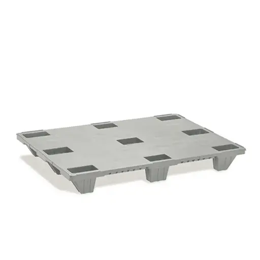 [030665] Palet plástico de carga ligera con 9 pies - Dim.: 1200x800x140h mm - Gris