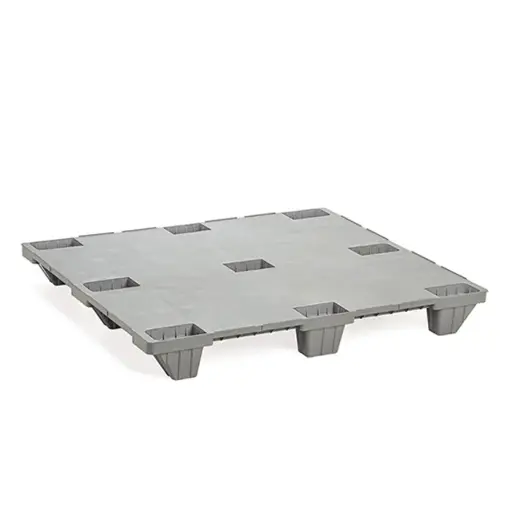 [030669] Palet plástico de carga ligera con 9 pies - Dim.: 1200x1000x140h mm - Gris