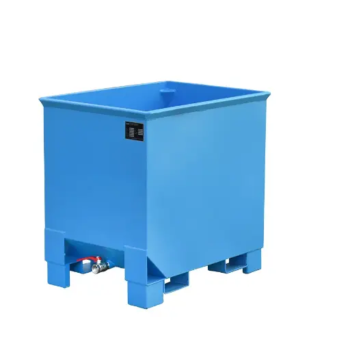 [052603] Contenedor metálico apilable para virutas - 0,3 m3 - Dim.: 620x840x800h mm - Azul ral 5012