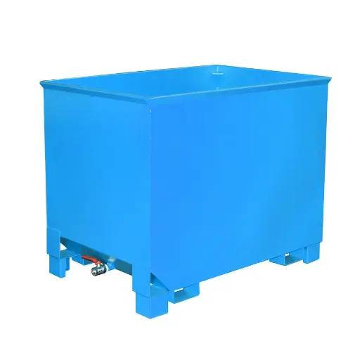[052612] Contenedor metálico apilable para virutas - 0,8 m3 - Dim.: 840x1240x975h mm - Azul ral 5012