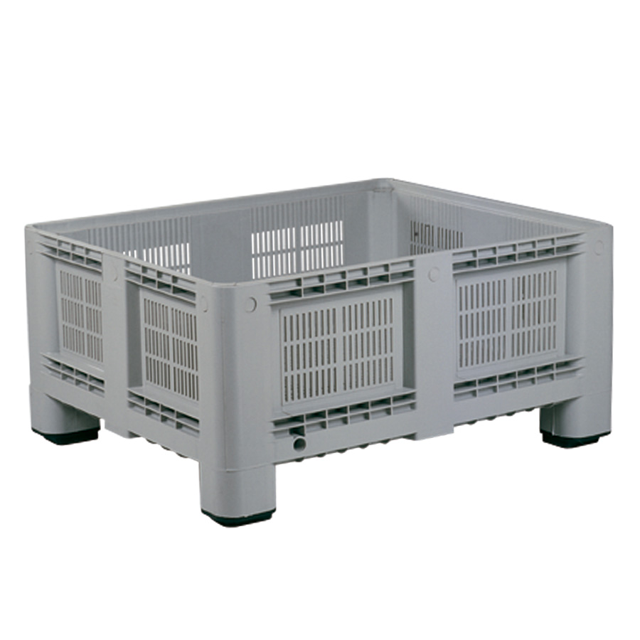 [004120] Contenedor plástico perforado de 400 litros con 4 patas - Dim.: 1200x1000x580h mm - Gris