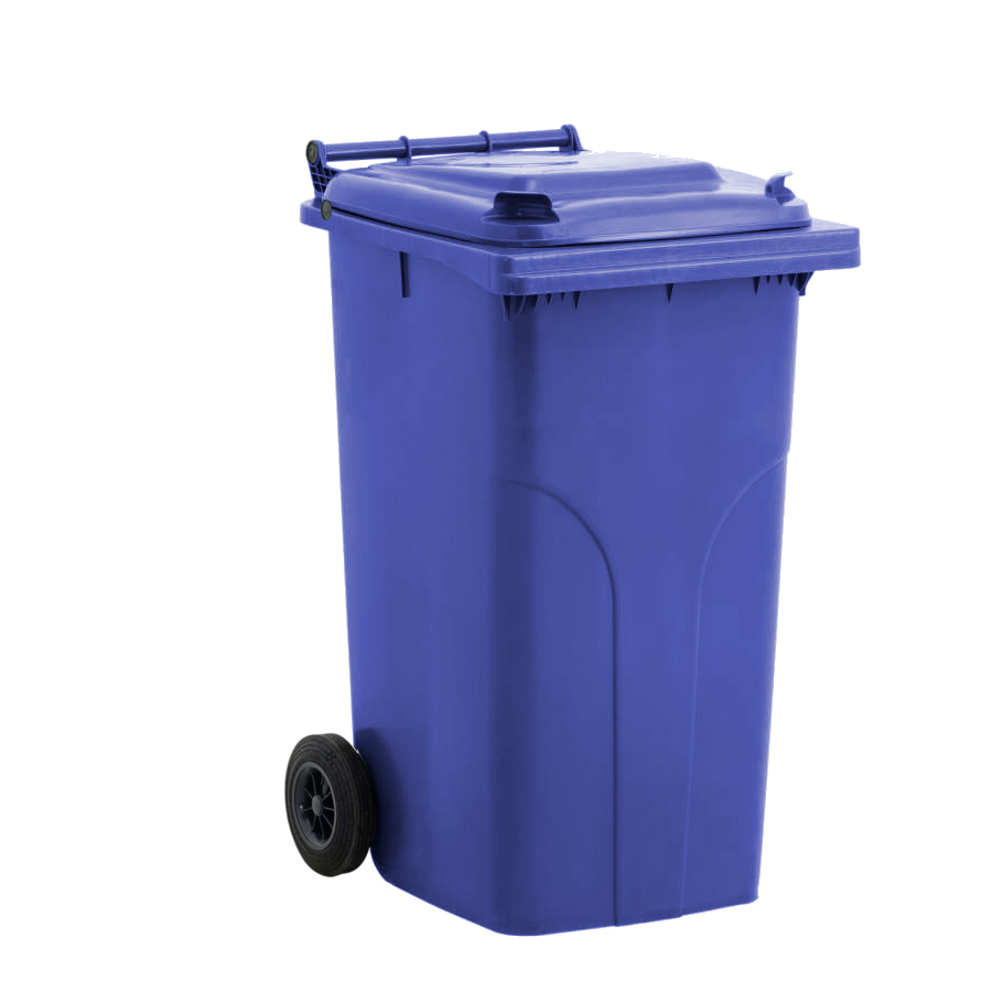 [008489] Basurera plástica para la recogida de residuos sólidos de 240 litros - Dim.: 705x580x1050h mm - polietileno azul