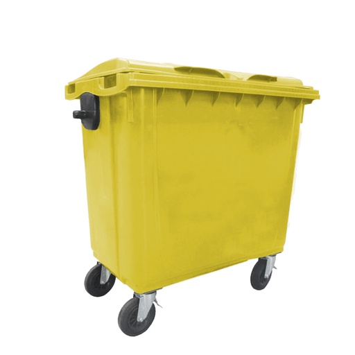 [011737] Contenedor plástico para la recogida de residuos de 770 lts de volumen - Dim.: 1370x815x1305h mm - amarillo