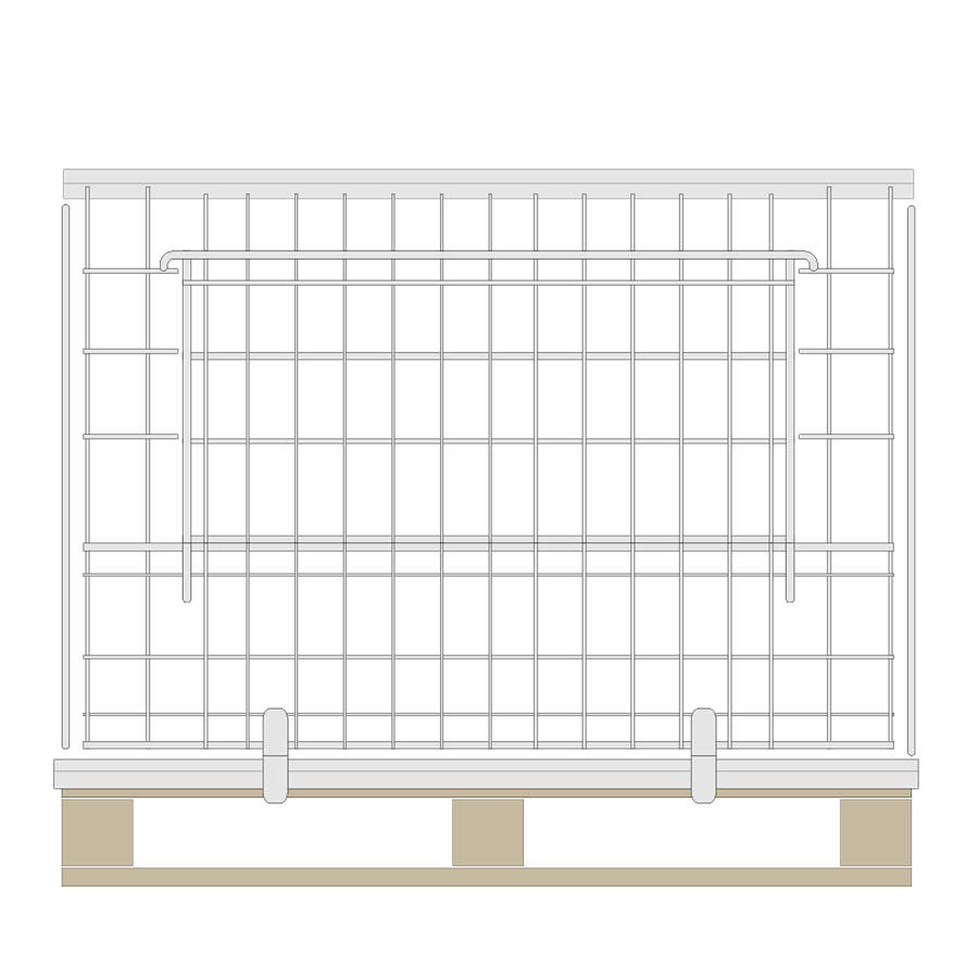 [011795] Contenedor de varilla cincada plegable sobre palet - Dim.: 1220x820x870h mm - Acero cincado
