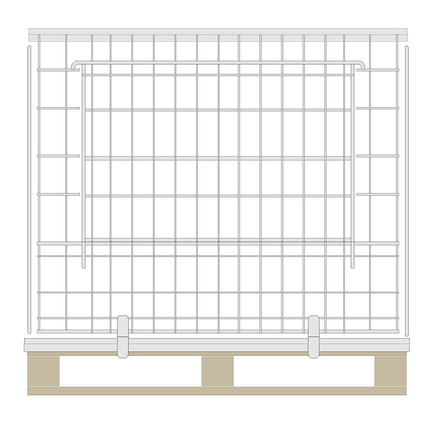 [011796] Contenedor de varilla cincada plegable sobre palet - Dim.: 1220x820x1020h mm - Acero cincado