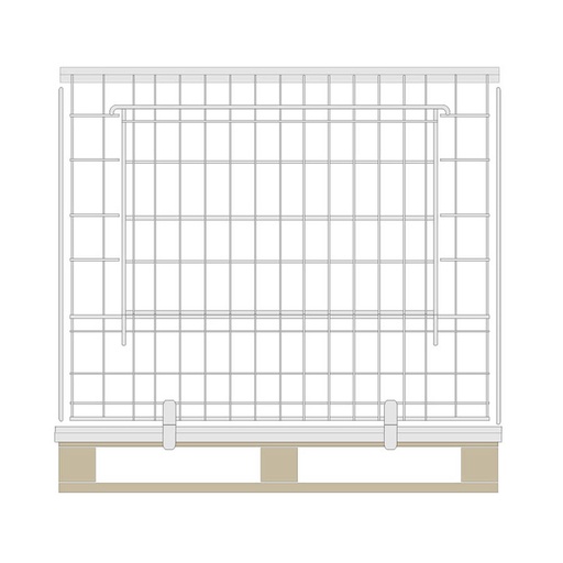 [011796] Contenedor de varilla cincada plegable sobre palet - Dim.: 1220x820x1020h mm - Acero cincado