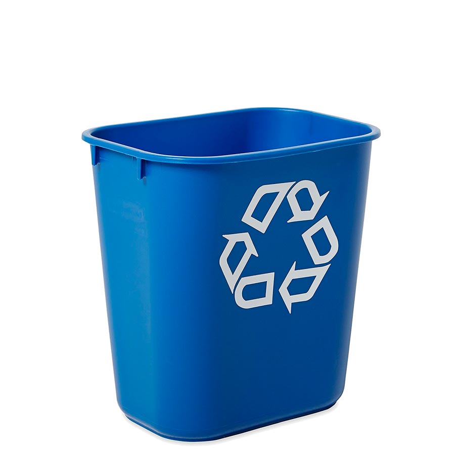 [012271] Papelera de plástico de 26,6 lts. para la recogida selectiva de residuos - Dim.: 365x260x380h mm - Azul con serigrafía 