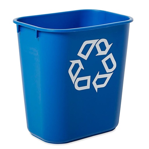 [012271] Papelera de plástico de 26,6 lts. para la recogida selectiva de residuos - Dim.: 365x260x380h mm - Azul con serigrafía 