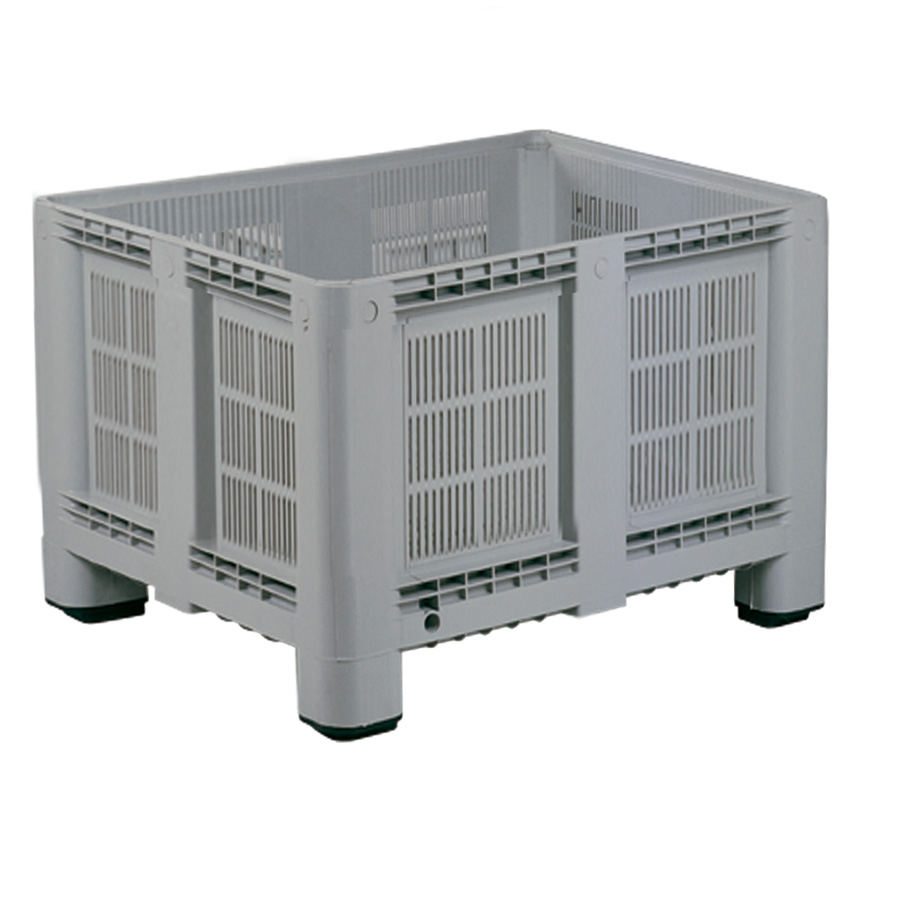 [012500] Contenedor plástico perforado de 650 litros con 4 patas - Dim.: 1130x1130x760h mm - Gris