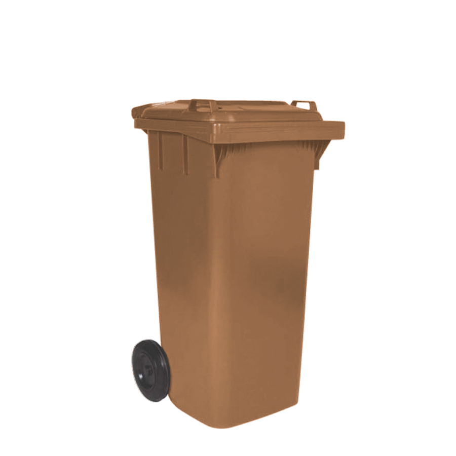 [014083] Basurera plástica para la recogida de residuos sólidos de 80 litros - Dim.: 550x450x940h mm - polietileno marrón