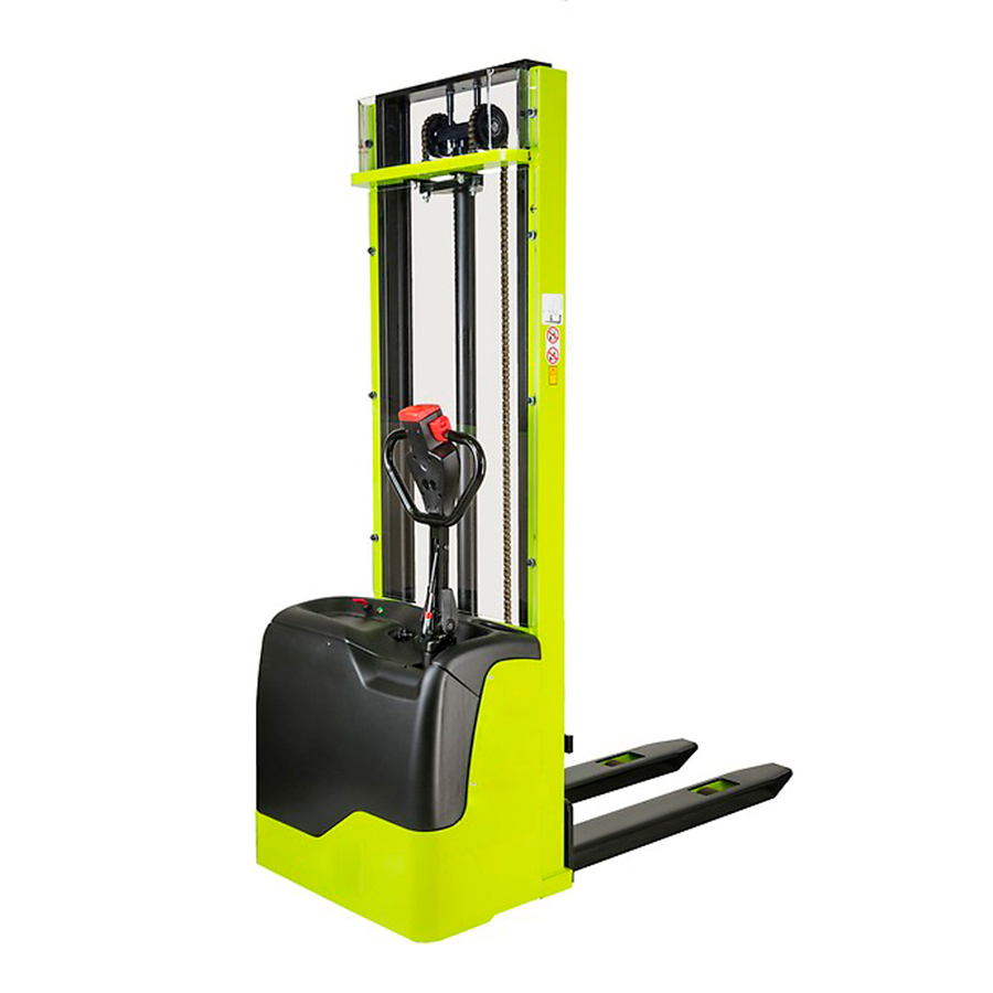 [014374] Apilador de tracción y elevación eléctrica (con batería y cargador) - Carga 1200 kg - Elevación 3500 mm - Verde Pantone 382C