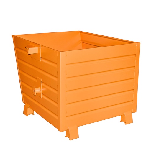 [014566] Contenedor metálico apilable y basculante mediante implante - Cap. 0,9 m³ - Dim.: 1200x1000x900 mm - Naranja ral 2000