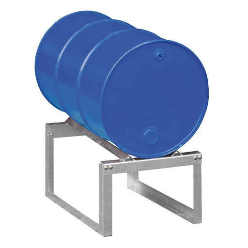[014607] Soporte metálico para el almacenamiento de 1 barril tumbado de 200 lts. - Dim.: 545x775x445h mm - Galvanizado