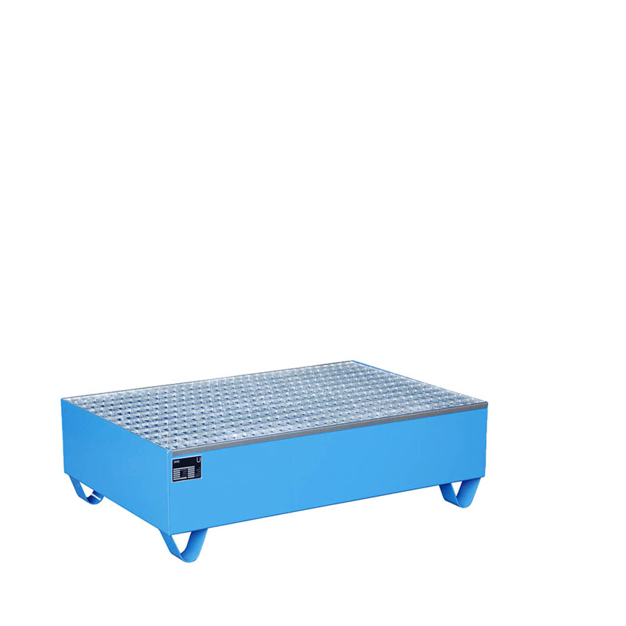 [014615] Cubeto de retención con rejilla para 2 bidones de 200 lts - Dim.: 1200x800x360h mm - Acero pintado