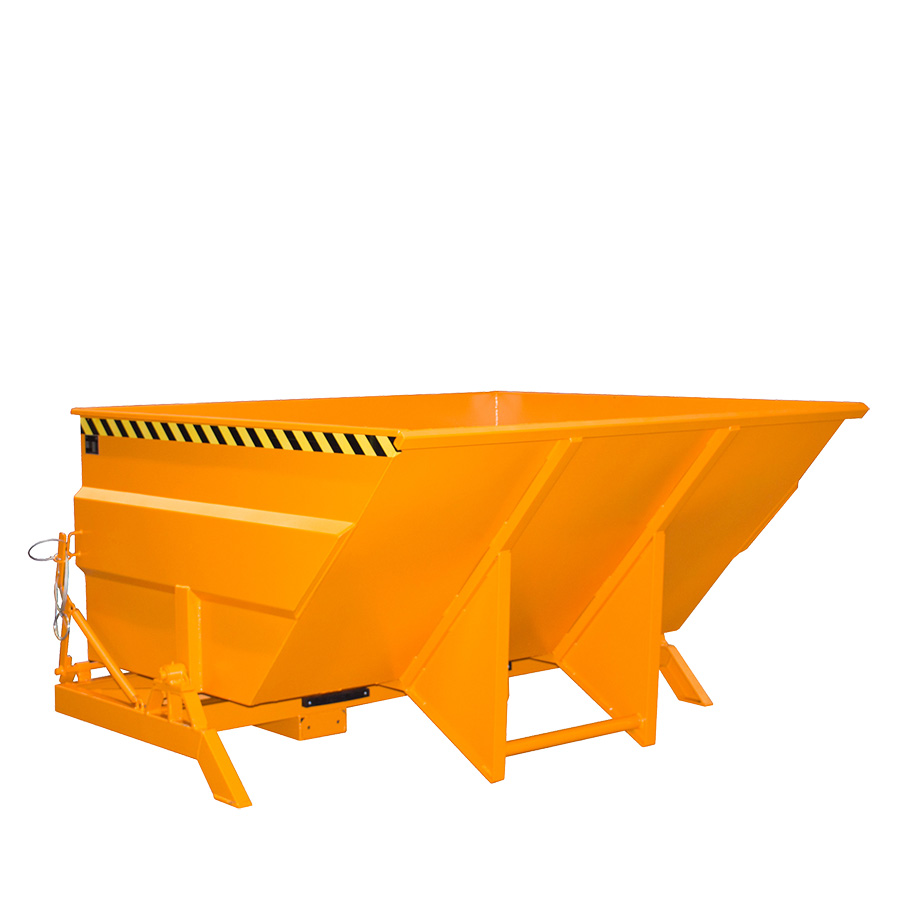 [014642] Contenedor metálico basculante 3 m³ (sin tapa) - Dim.:  2310x2280x1220h mm - Naranja ral 2000