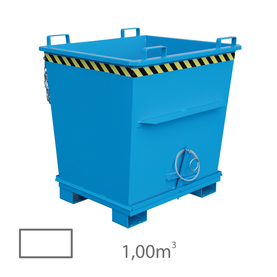 [014649] Contenedor encajable de fondo abatible - Capacidad 1 m³ - Dim.: 1040x1200x1271 mm - acero pintado