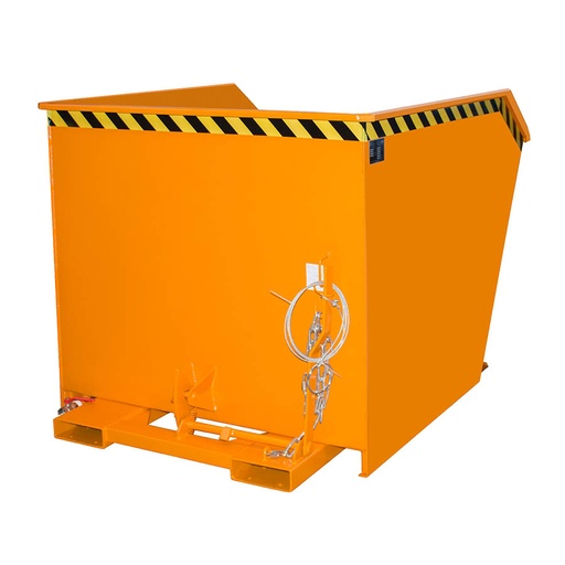 [014672] Contenedor auto-basculante con grifo y horquillas para carretilla - Capacidad 1,5 m³ - Dim.: 1640x1280x1090h mm - naranja ral 2000
