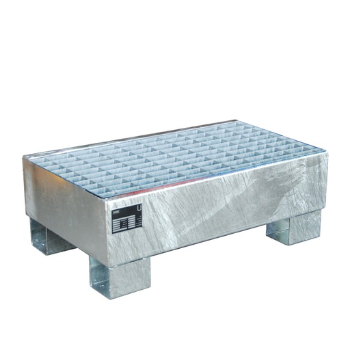 [014694] Cubeta de retención metálica con rejilla - Dim.: 800x500x290h mm - acero galvanizado